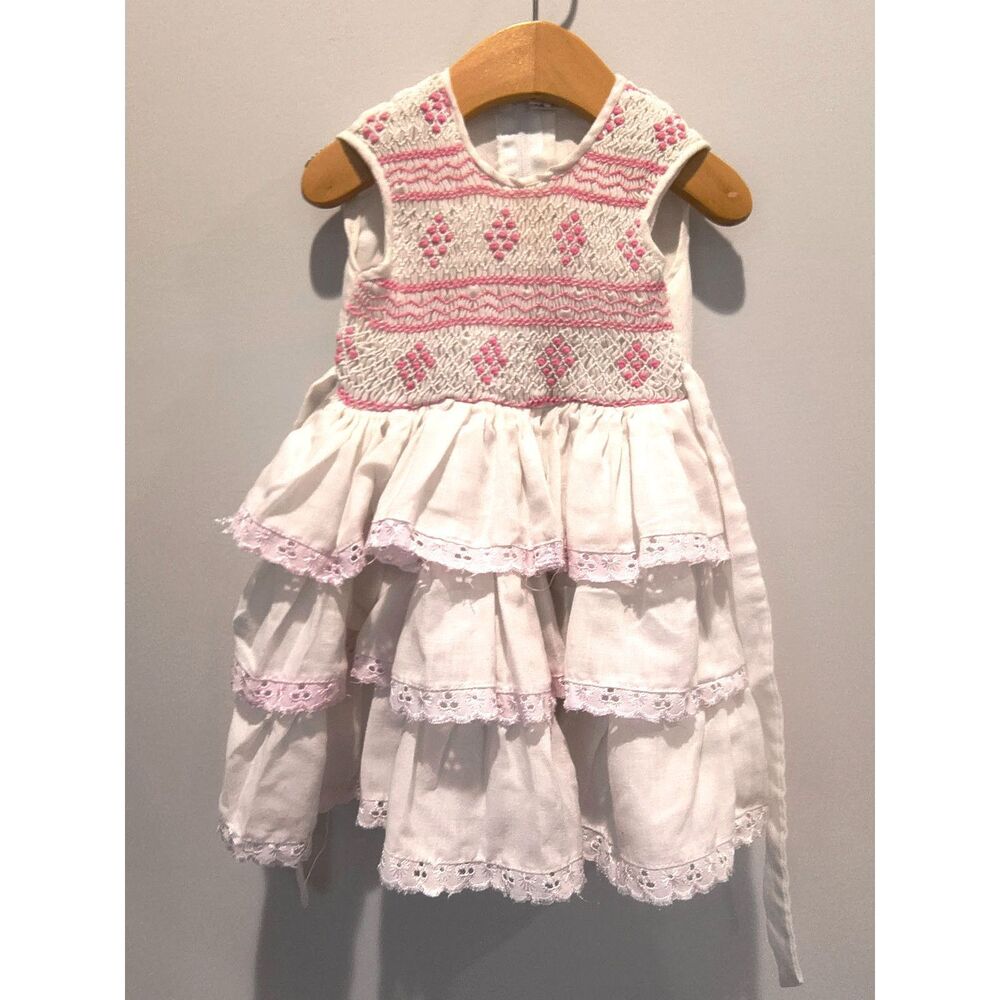 Girls Smocking dress 2T, organic cotton